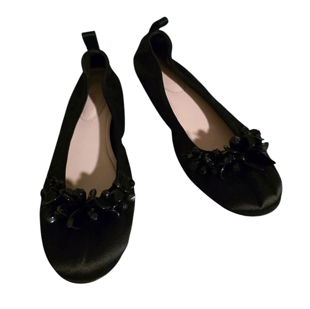 Simone Rocha Embellished Satin Flat in Black Size 9 NWOB